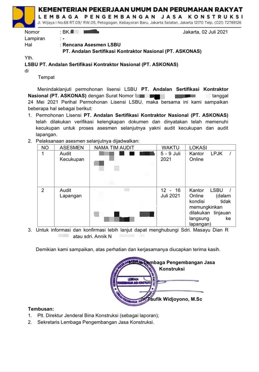 Permohonan Lisensi LSBU Askonas Akhirnya Telah Diverifikasi